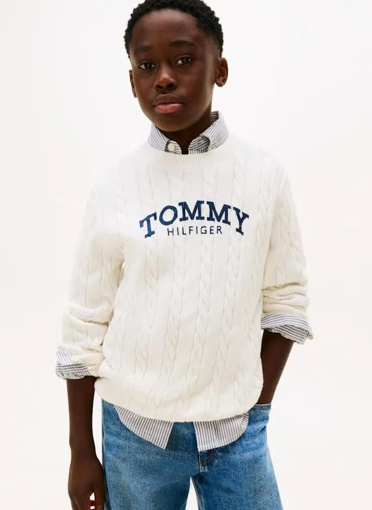 Свитер с принтом Tommy Hilfiger, слоновая кость