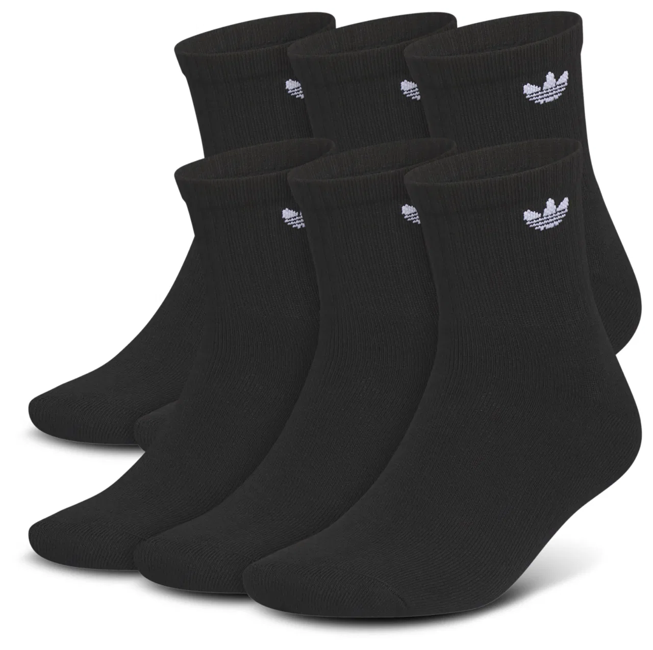 Носки Trefoil 6 Pack Quarter Socks Adidas, черный