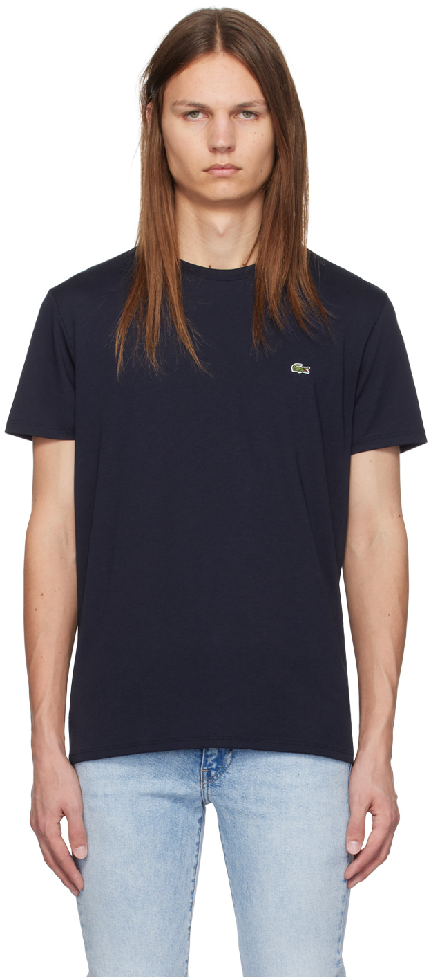 

Футболка с круглым вырезом темно-синего цвета Lacoste, темно-синий