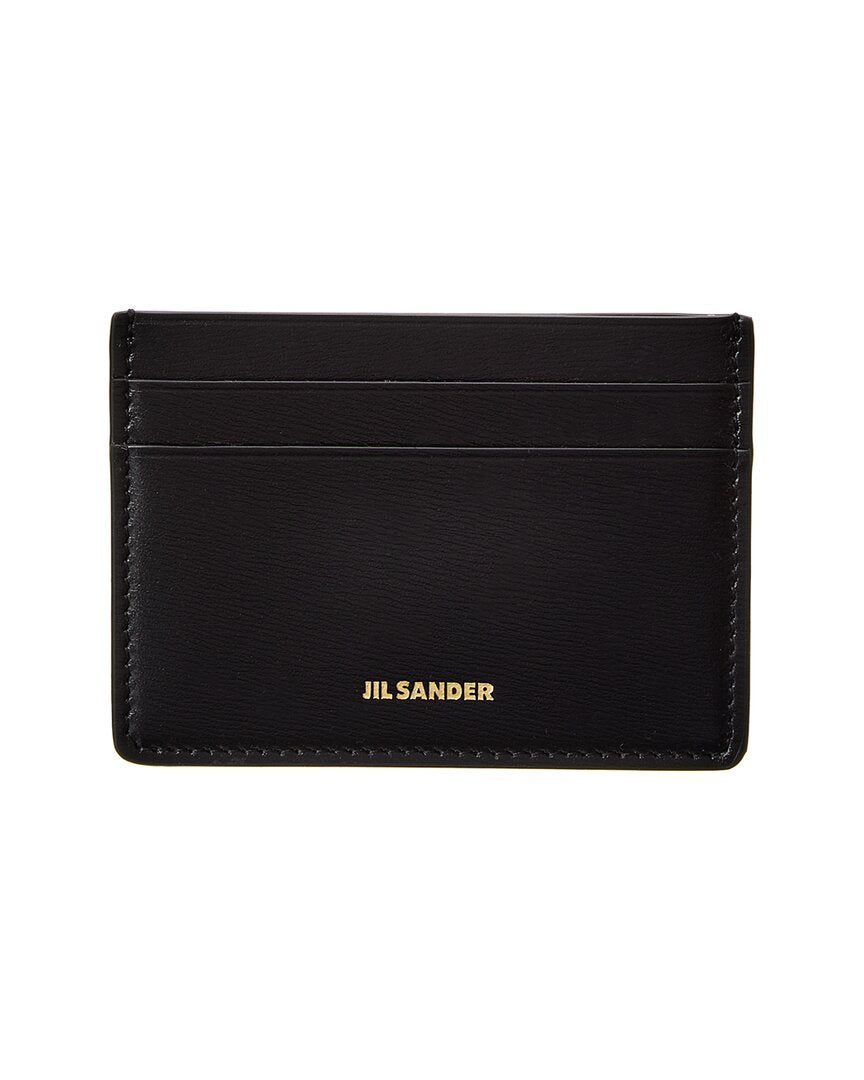 

Мини-чехол для карт из кожи с логотипом Jil Sander, черный