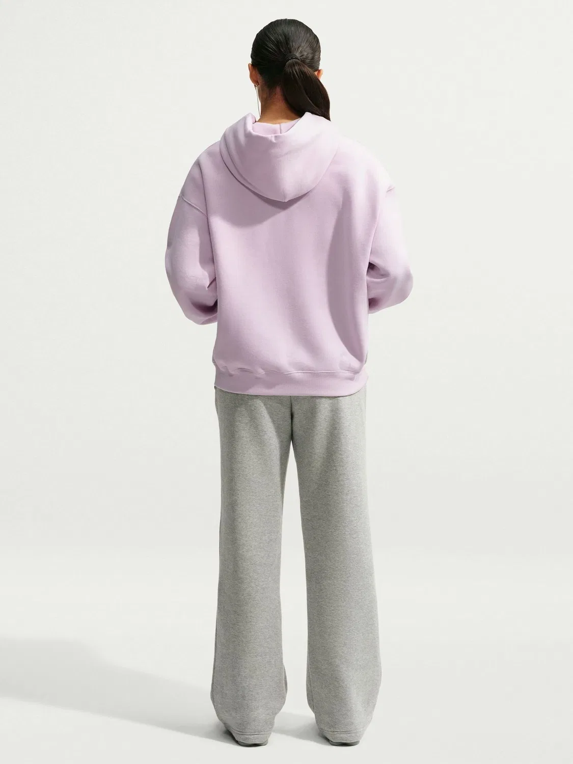 Объемная худи из флиса Nike отбеленного сиреневого цвета Studio — фото 3