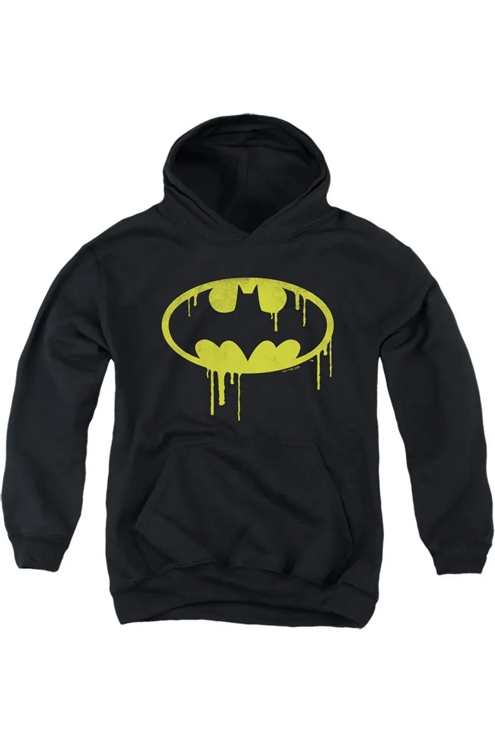 Детское худи для мальчиков с принтом Batman Dripping Logo Gildan, черный