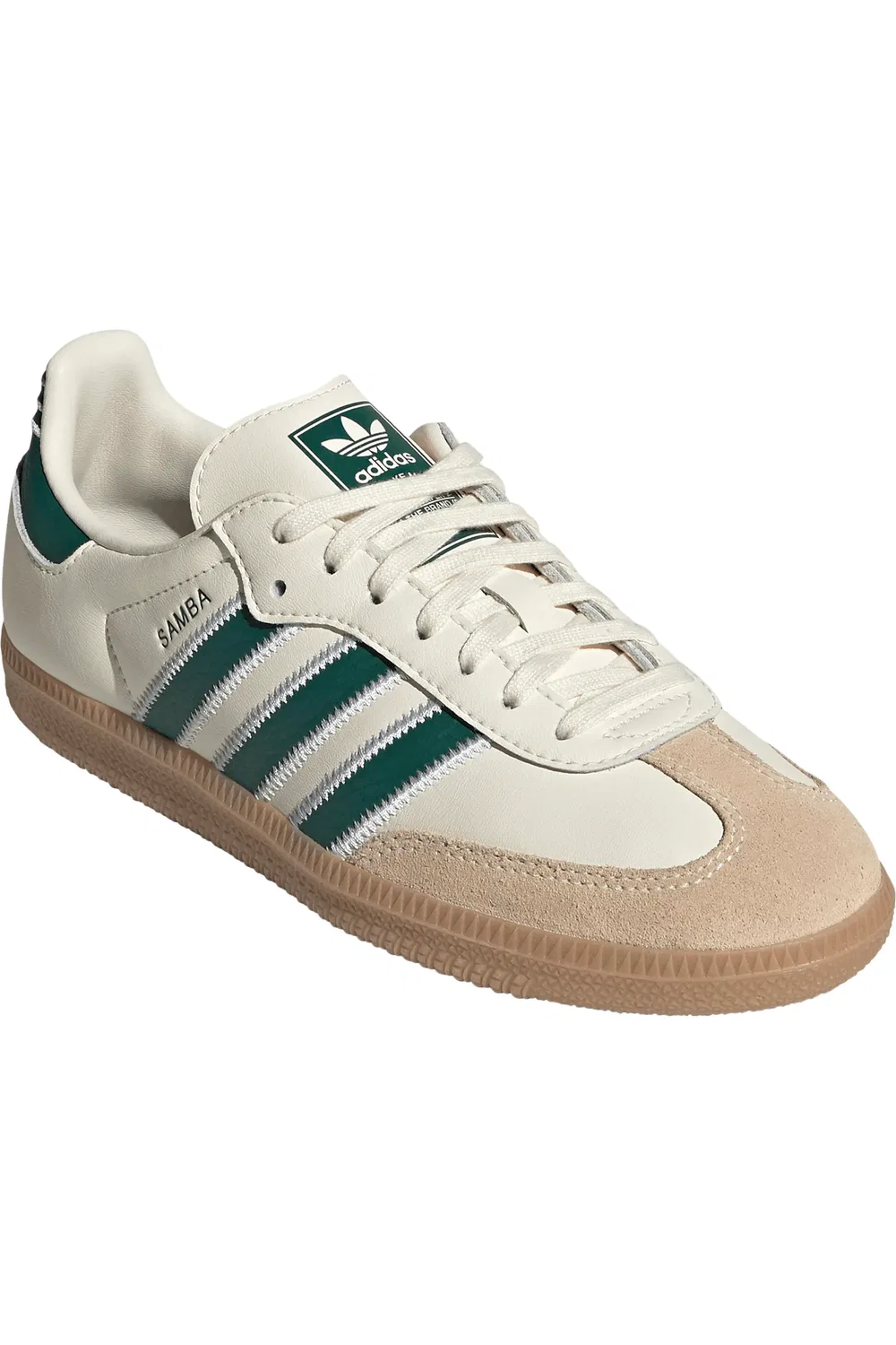 Детские кроссовки футбольные Samba adidas, Cream White/Green/Gum