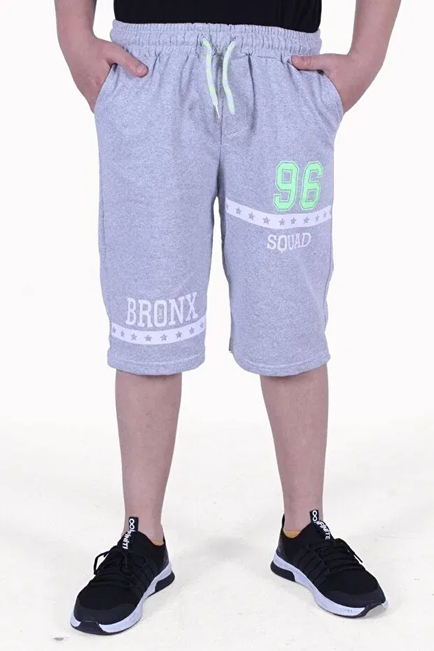 Детские шорты для мальчиков с принтом 96-Bronx Fyk Kids, Gray