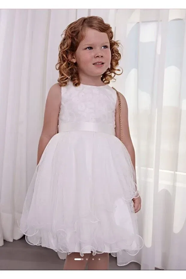 Детское платье для девочек из тюля Abel&Lula girl's tulle dress 5035 Abel & Lula, White