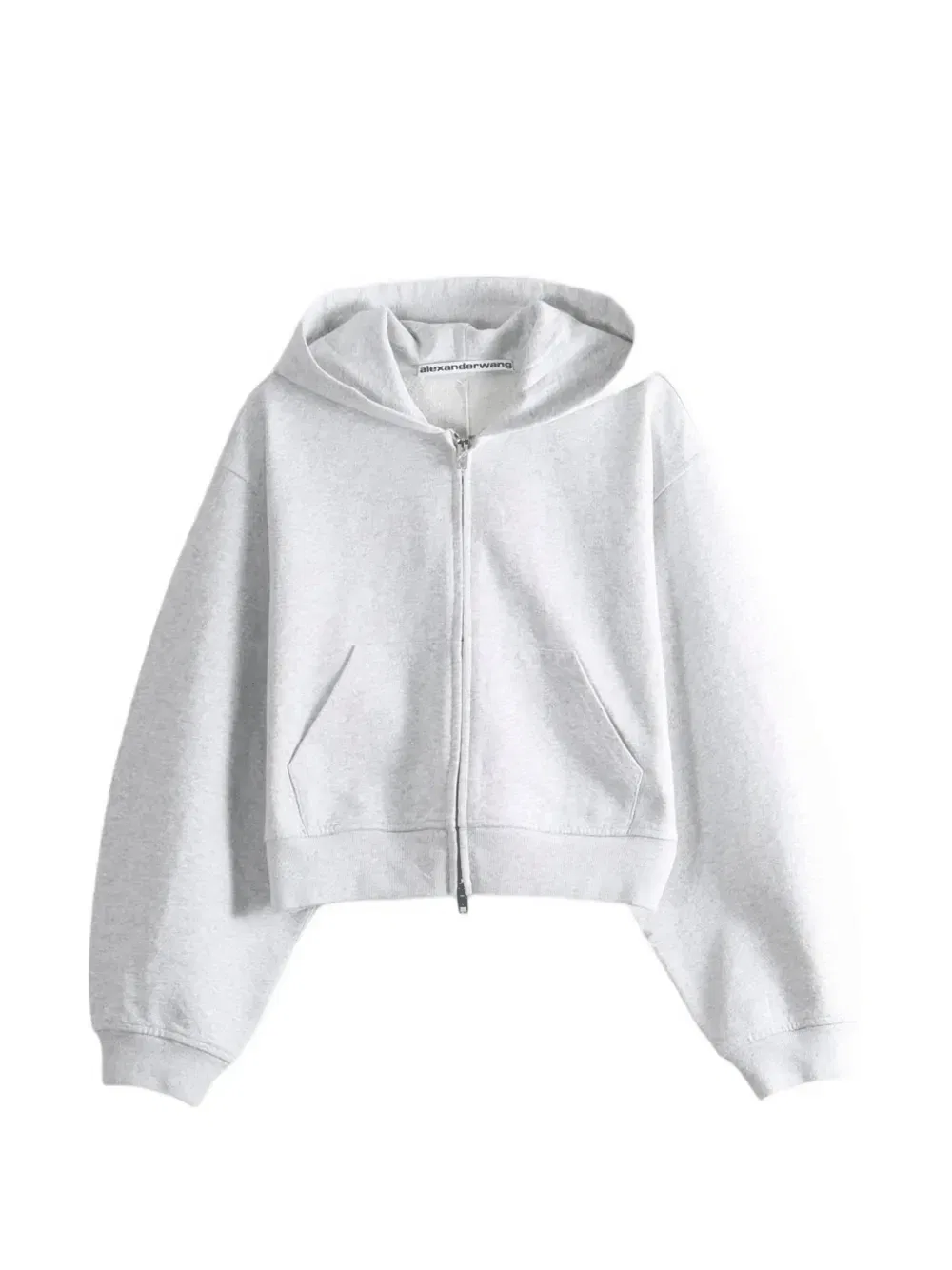 Худи укороченное на молнии Alexander Wang, серый