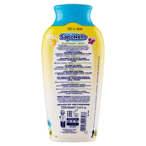 Детский гель-шампунь для душа SapoNello Banana, 250 мл, Beni Culinari, набор из 12 шт — фото 3