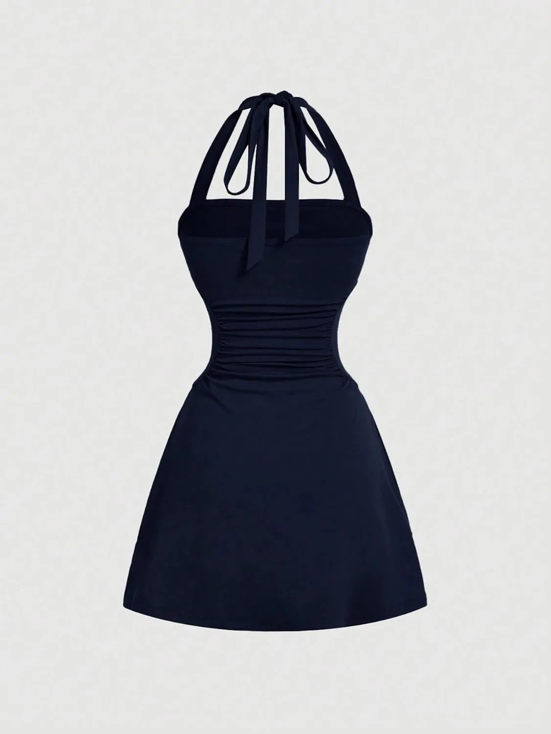 Женское мини-платье с открытой спиной A-line CIVOUX, Navy Blue — фото 2