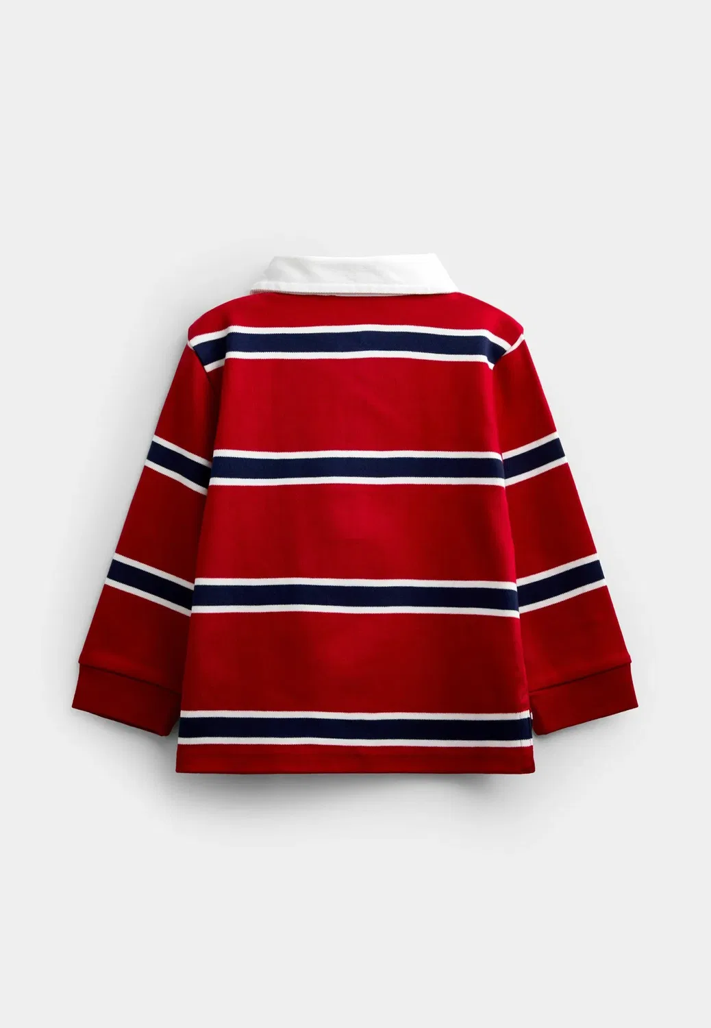 Классическая регбийная футболка - поло Jojo Maman Bébé, Bright Red Stripe — фото 2