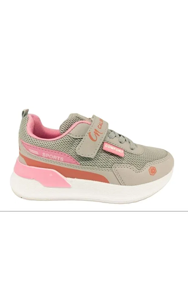 Детские кроссовки для девочек с липучкой Pabuç Ailesi, Gray Pink
