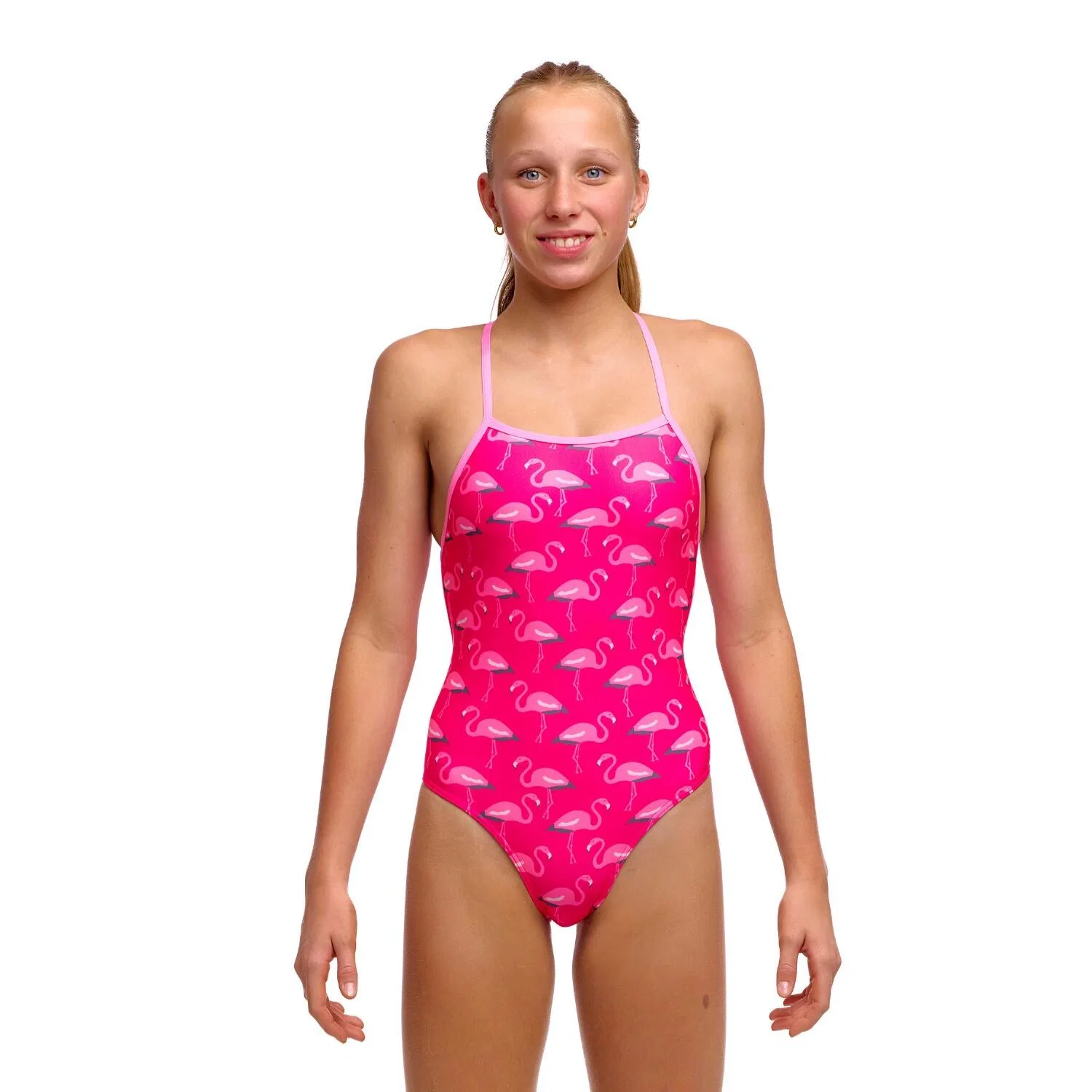 Детский купальник для девочек с принтом Flaming Go Gos Funkita, Rosa — фото 4