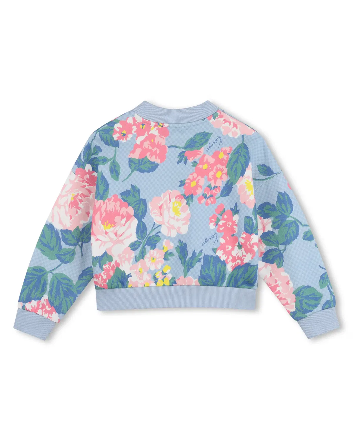 Детская худи для девочек с принтом Kenzo Kids, Azul Claro — фото 3