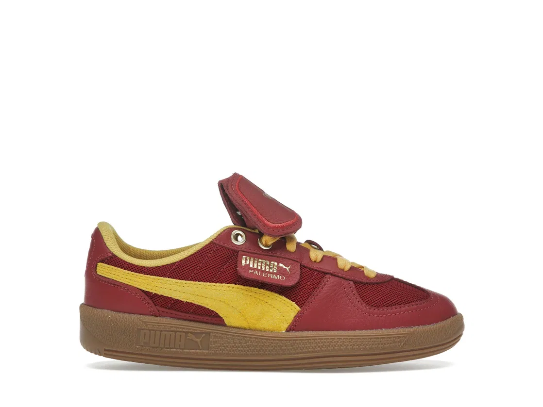 Детские кроссовки Lifestyle с принтом Puma Palermo Puma, Dark Crimson Yellow