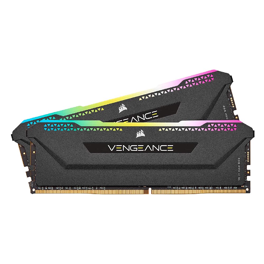 Оперативная память Corsair Vengeance RGB Pro SL, 16 Гб DDR4 (2х8), 3200 МГц, CL16, CMH16GX4M2E3200C16, черный - фото