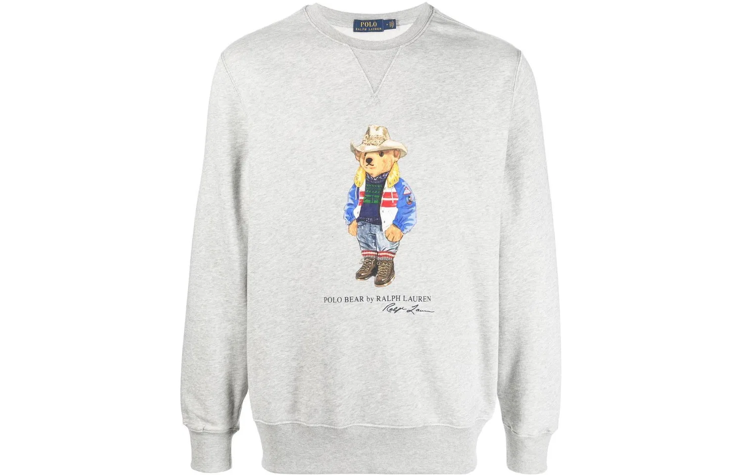Мужской свитшот с принтом Polo Bear Motif Polo Ralph Lauren, Gray — фото 4