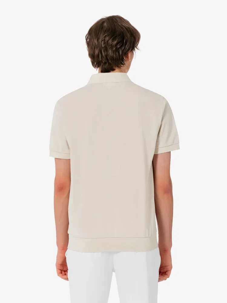 Футболка поло с открытым воротником LACOSTE, Beige — фото 3