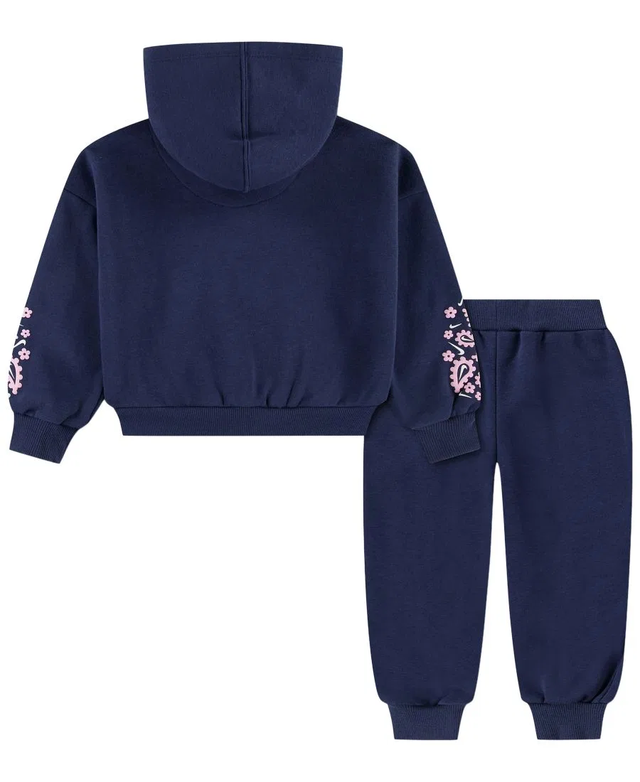 Детский комплект из худи и джоггеров с длинным рукавом, модель Retro Remix Nike, Midnight Navy — фото 2