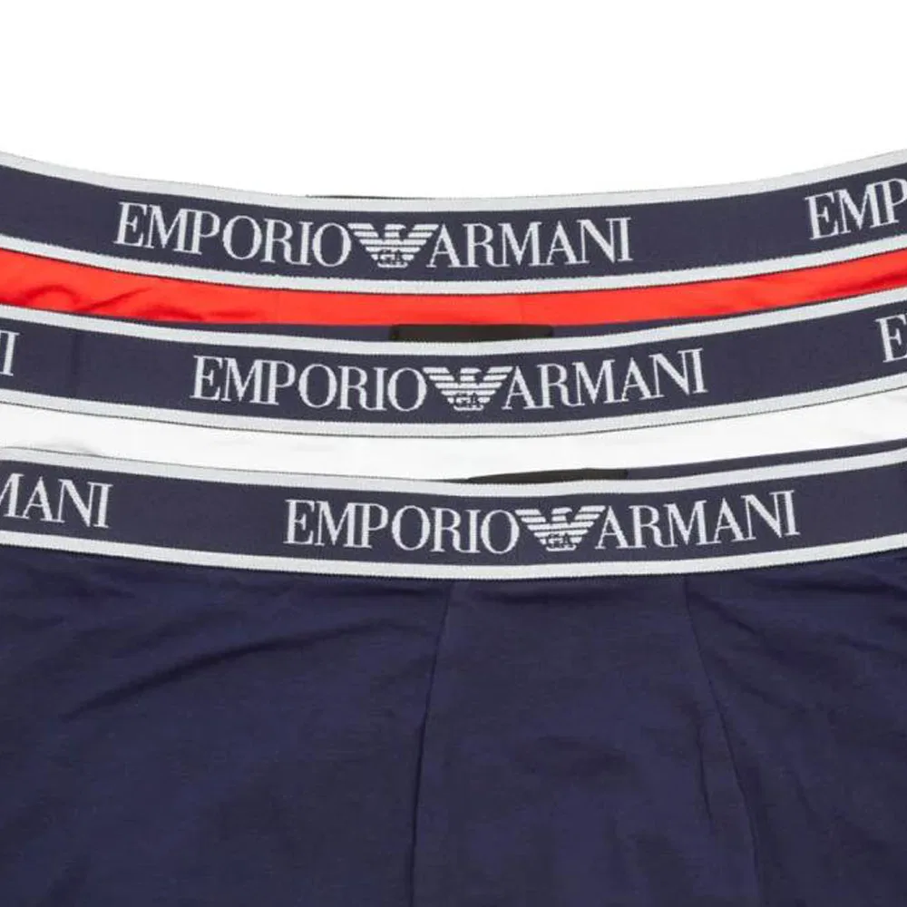 Мужские боксеры из хлопка, комплект из 3 штук, EMPORIO ARMANI, Red/White/Blue — фото 3