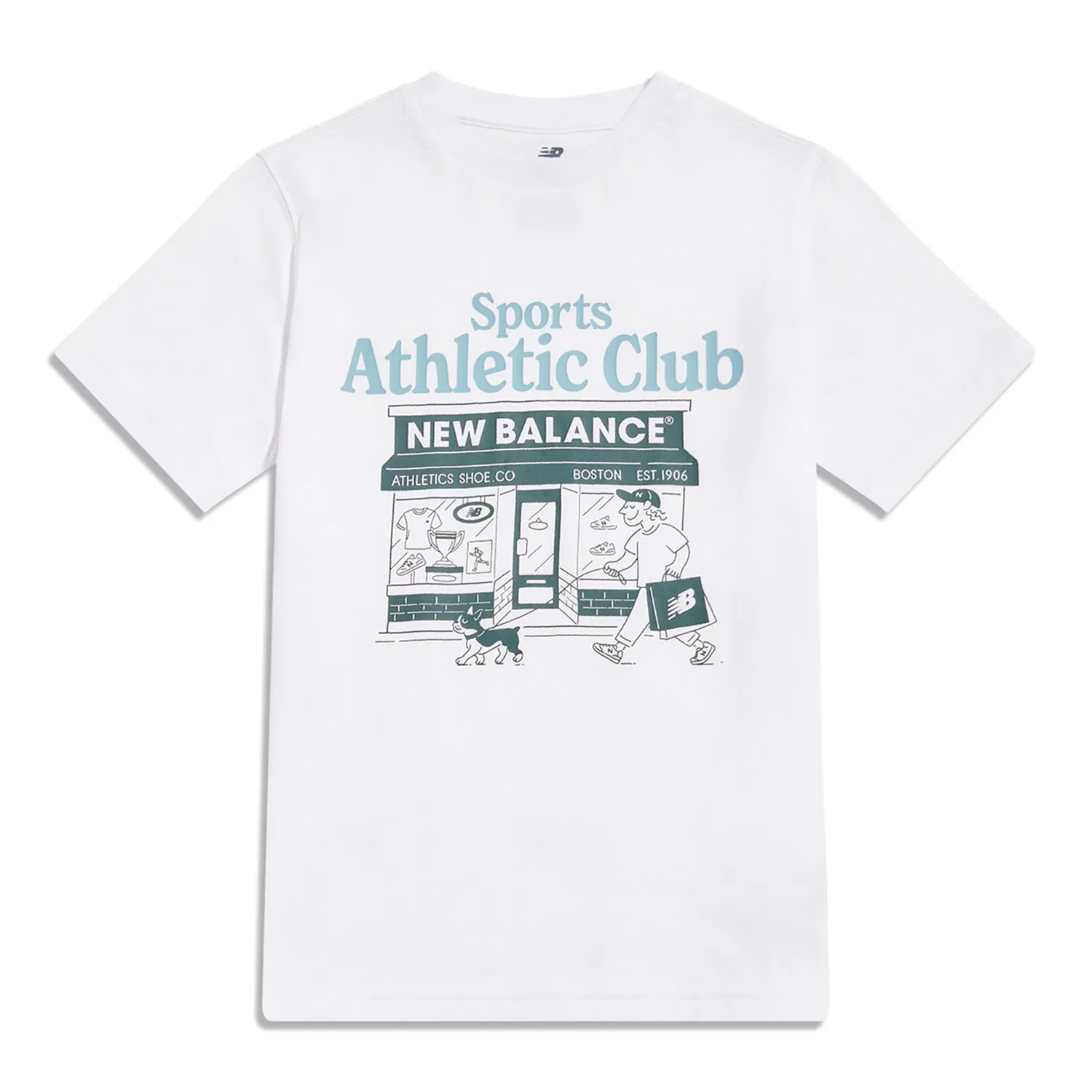 Детская футболка с коротким рукавом и принтом Sports Club Graphic New Balance, Bright White