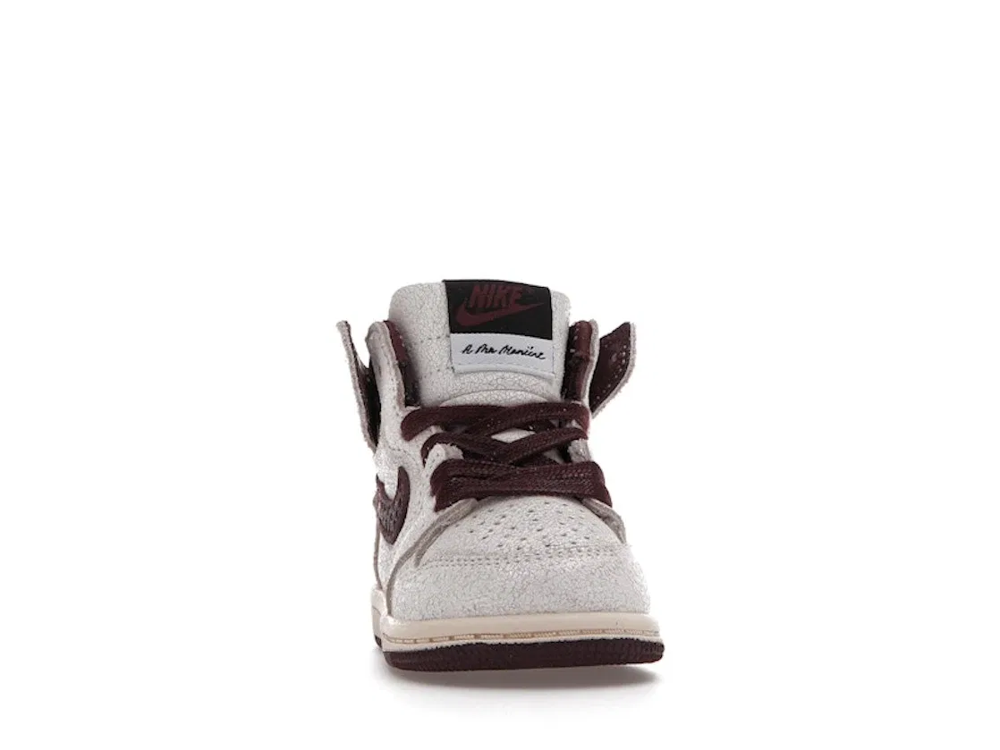 Детские кроссовки с принтом Jordan 1 Retro High OG A Ma Maniere Jordan, Sail/Burgundy Crush — фото 2