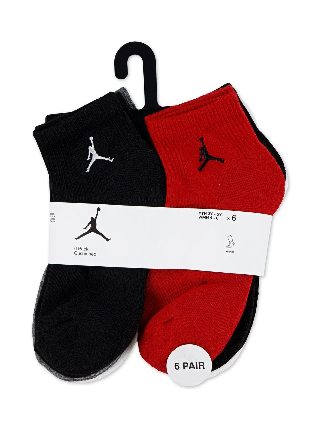 Носки детские повседневные Everyday Essentials Jordan, спортивно-красный, черный — фото 3