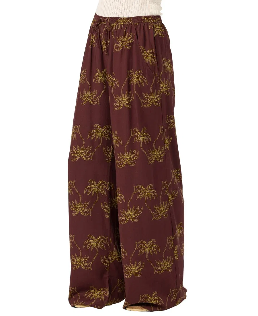 Штаны свободного кроя с широкой штаниной O'Neill Rosalie Palm Stripe, Chocolate — фото 3