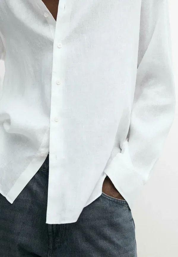 Рубашка из льна Shirt Massimo Dutti, белый — фото 4