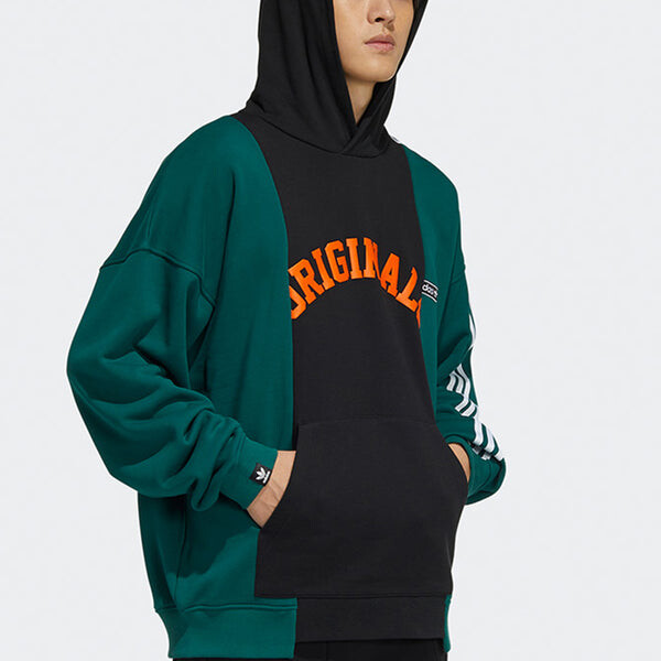 Толстовка Men's adidas originals Alphabet Printing Colorblock Black, черный — фото 4