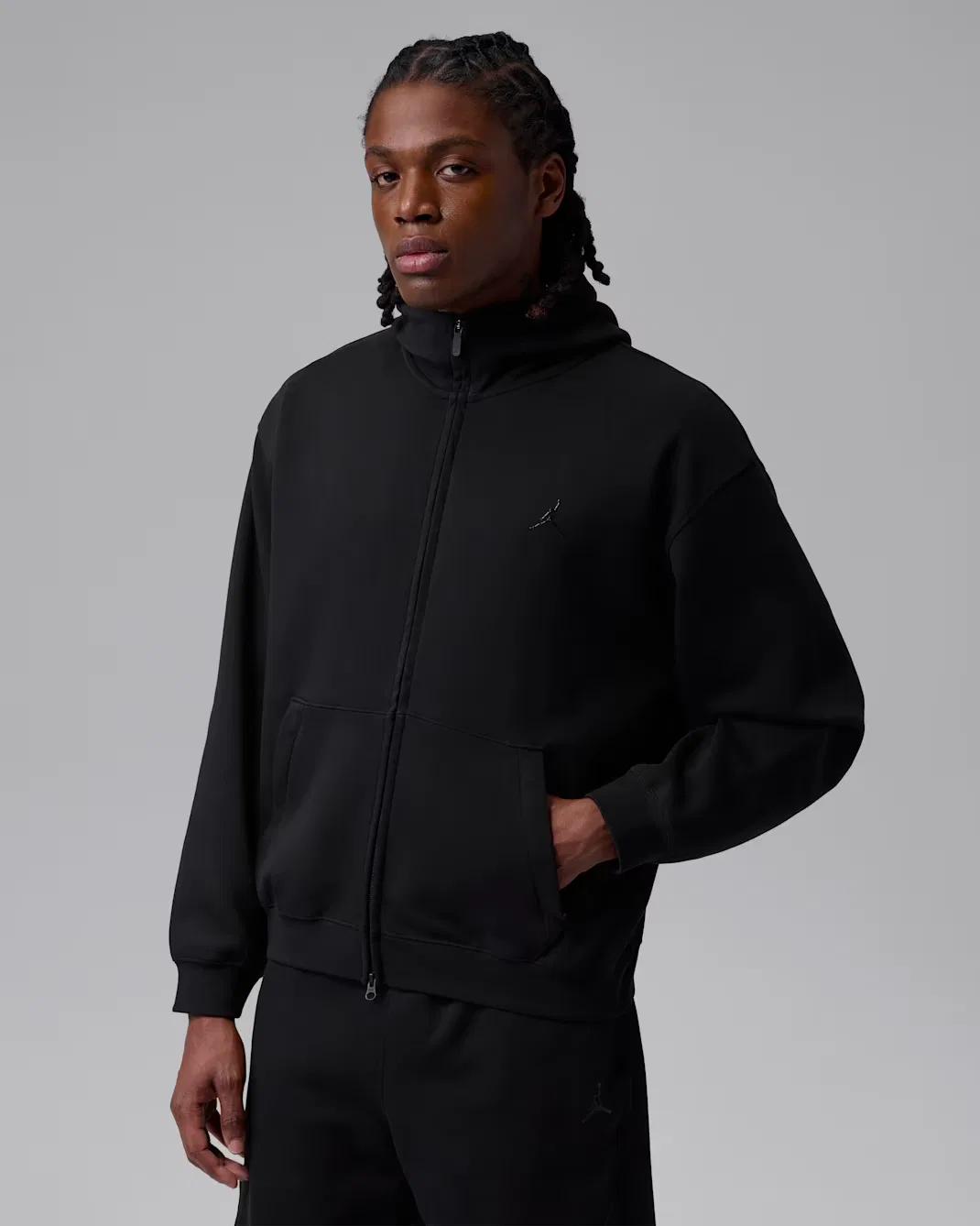 Мужская толстовка на молнии Dri-FIT Jordan Sport Hoop Fleece, Black