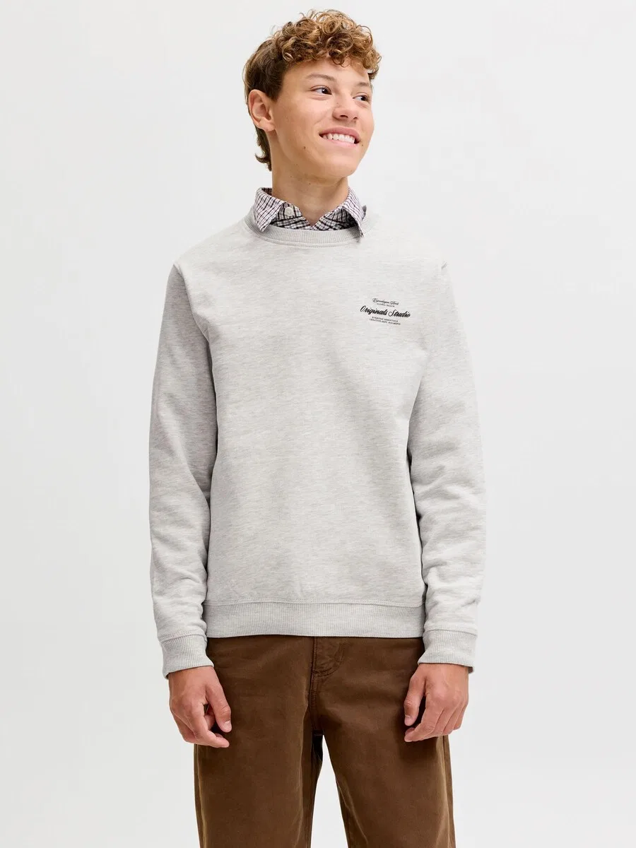 Детская толстовка серого цвета с пятнистым рисунком Jack & Jones Junior — фото 4