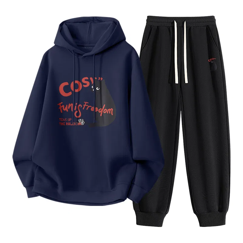 Детский комплект из худи и брюк Retro Sportswear Tonlion, Черный