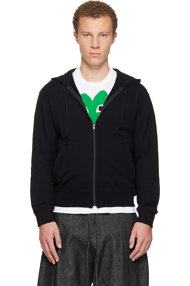 

Худи с застежкой-молнией и обратным вырезом в форме сердца Comme Des Garçons Play, черный