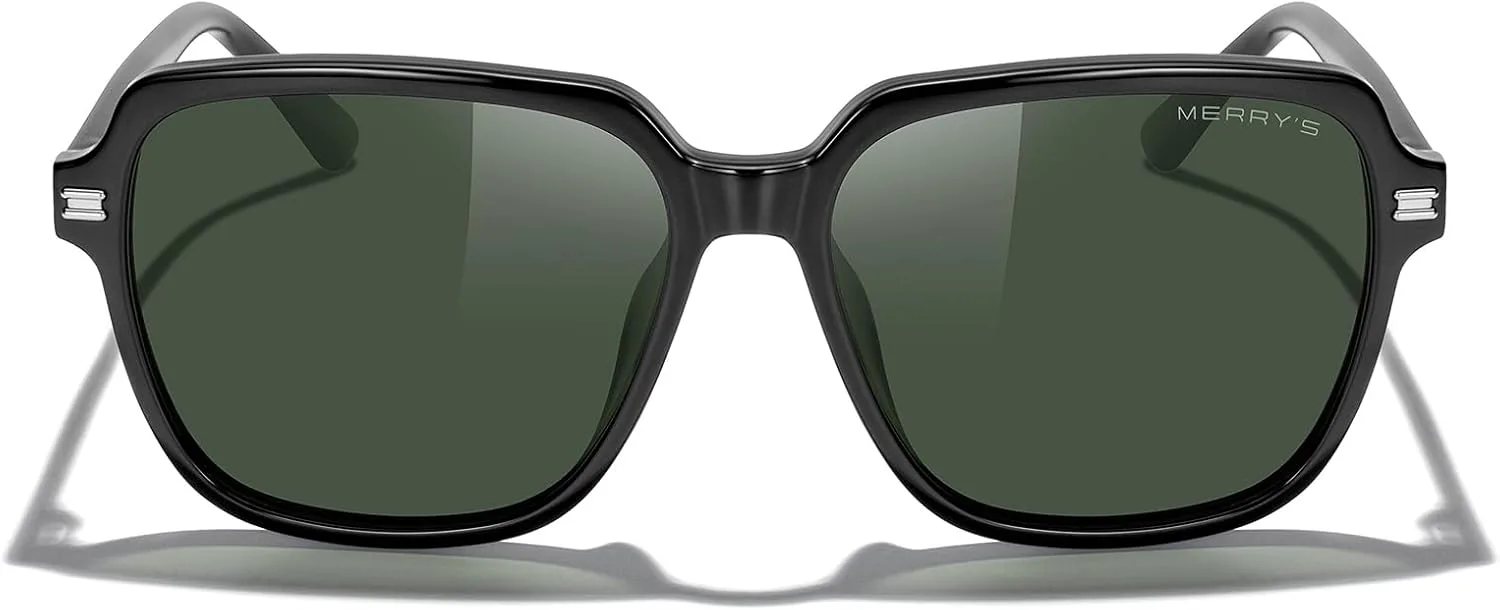 

Ретро-квадратные поляризованные солнцезащитные очки MERRY для женщин и мужчин, классические модные солнцезащитные очки S6030 MERRY'S, Black Frame/G15 Lens