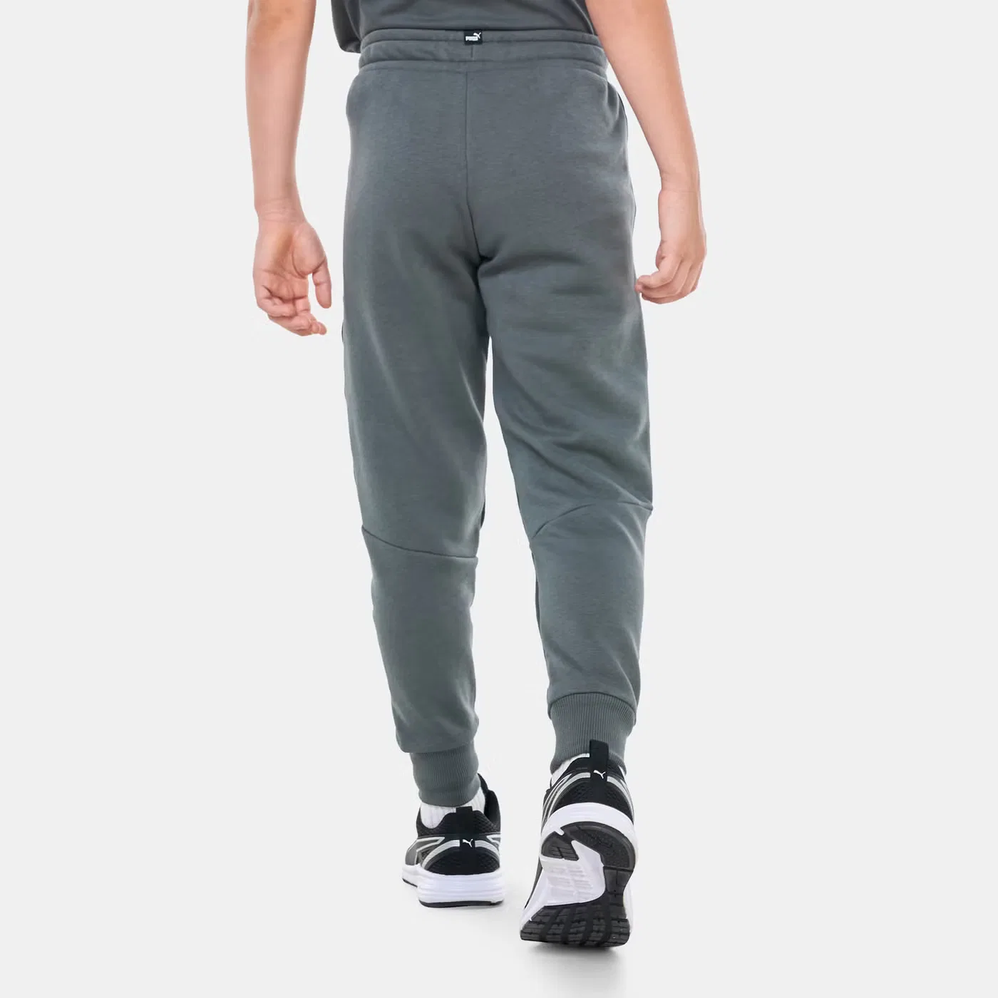 Штаны детские с камуфляжной тесьмой ESS+ Tape Camo Puma, серый — фото 2