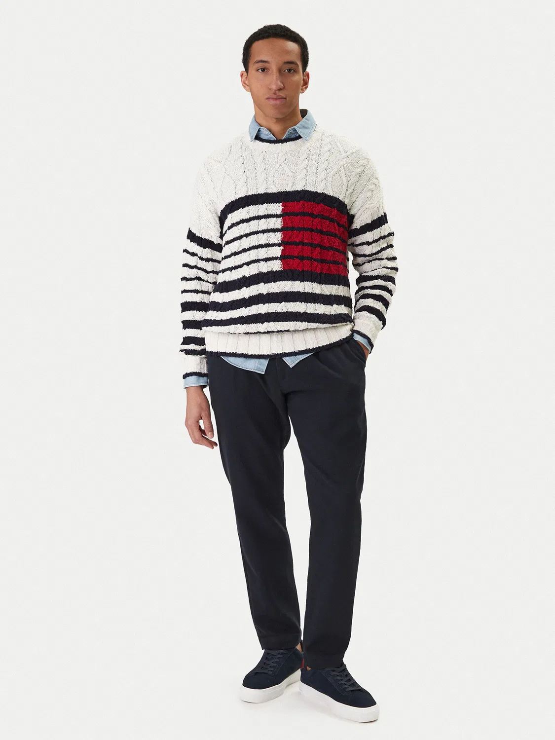 Мужской свитер цвета экрю Tommy Hilfiger, кремовый — фото 2