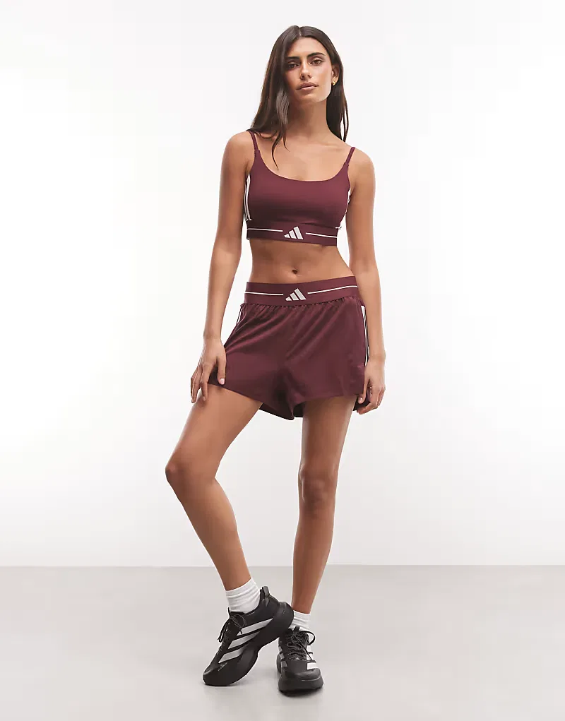 Тренировочные шорты Adidas Hyper Glam Essentials, бордовый — фото 2