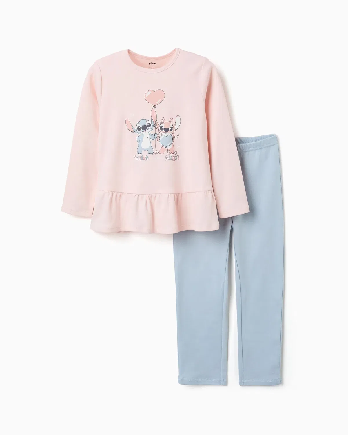 Детская пижама для девочек хлопковая с принтом Stitch Rosa Zippy, Rosa