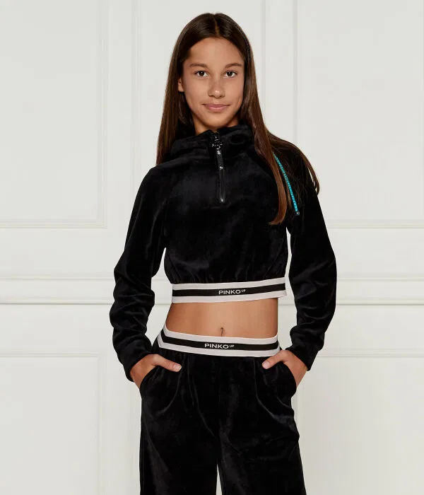 Детское худи для девочек Regular Fit Pinko Up, черный