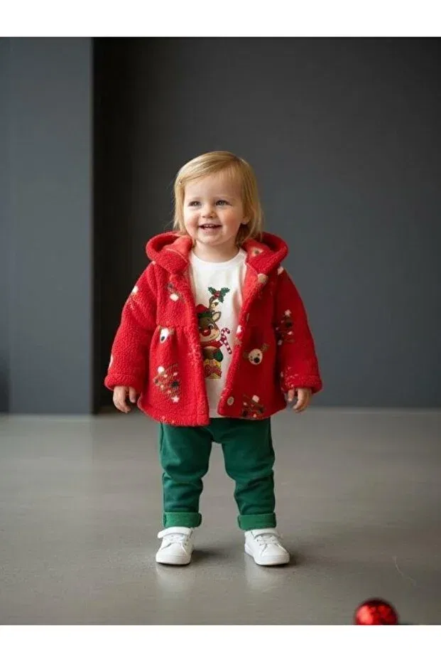 Детский комплект спортивного костюма для девочек с принтом Zekids, Red — фото 4