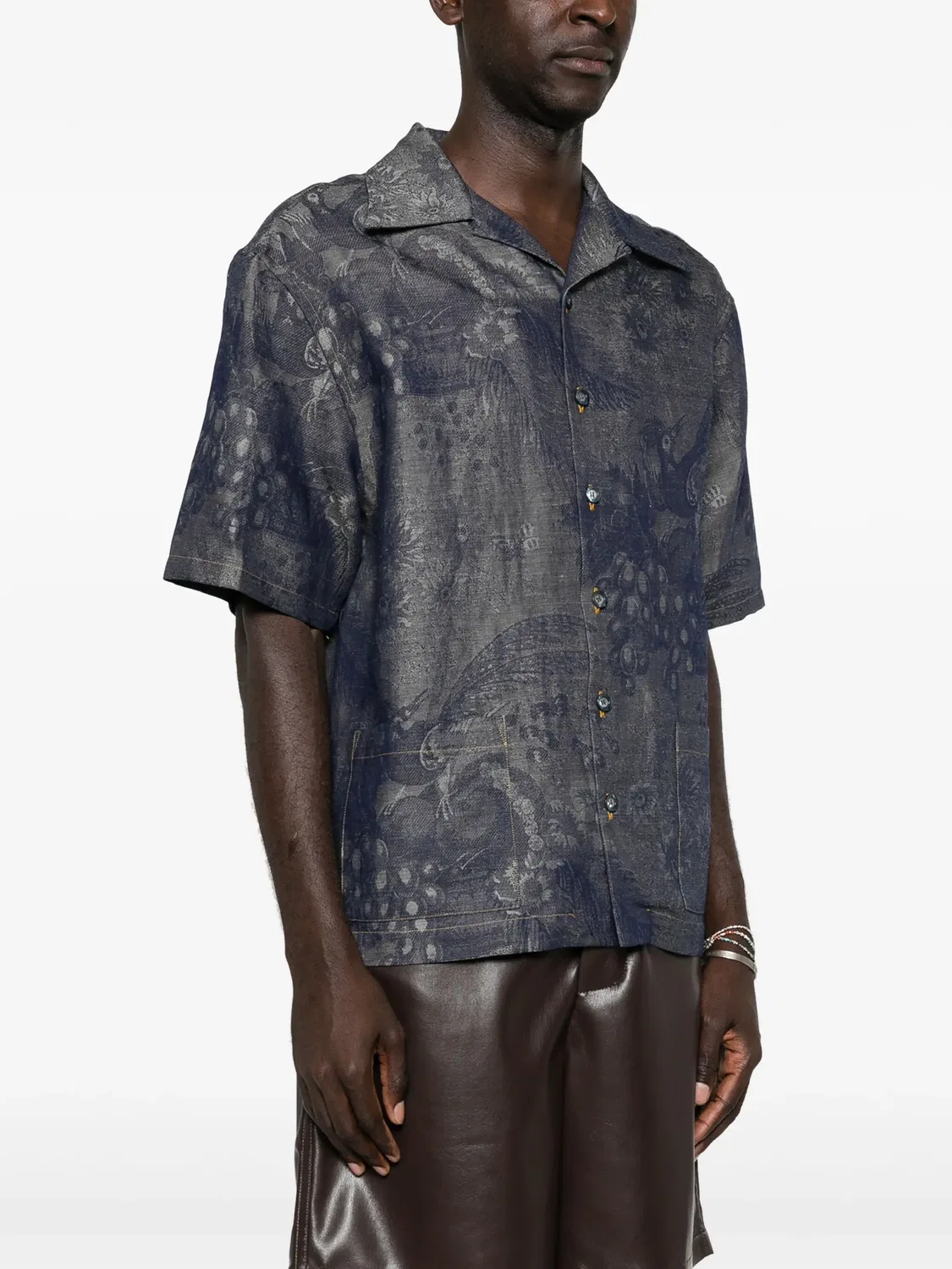 Рубашка с жаккардовым узором ETRO, синий — фото 3