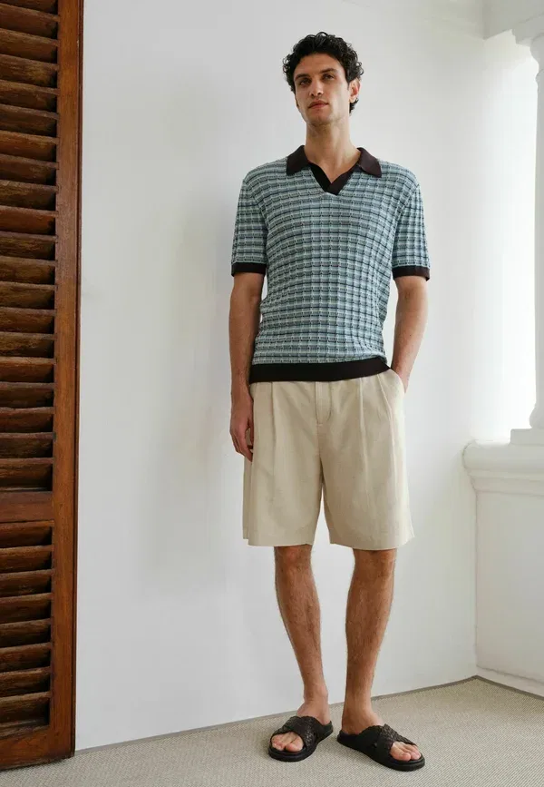Шорты хлопковые Regular fit - textured chino shorts Next, sand, песочный