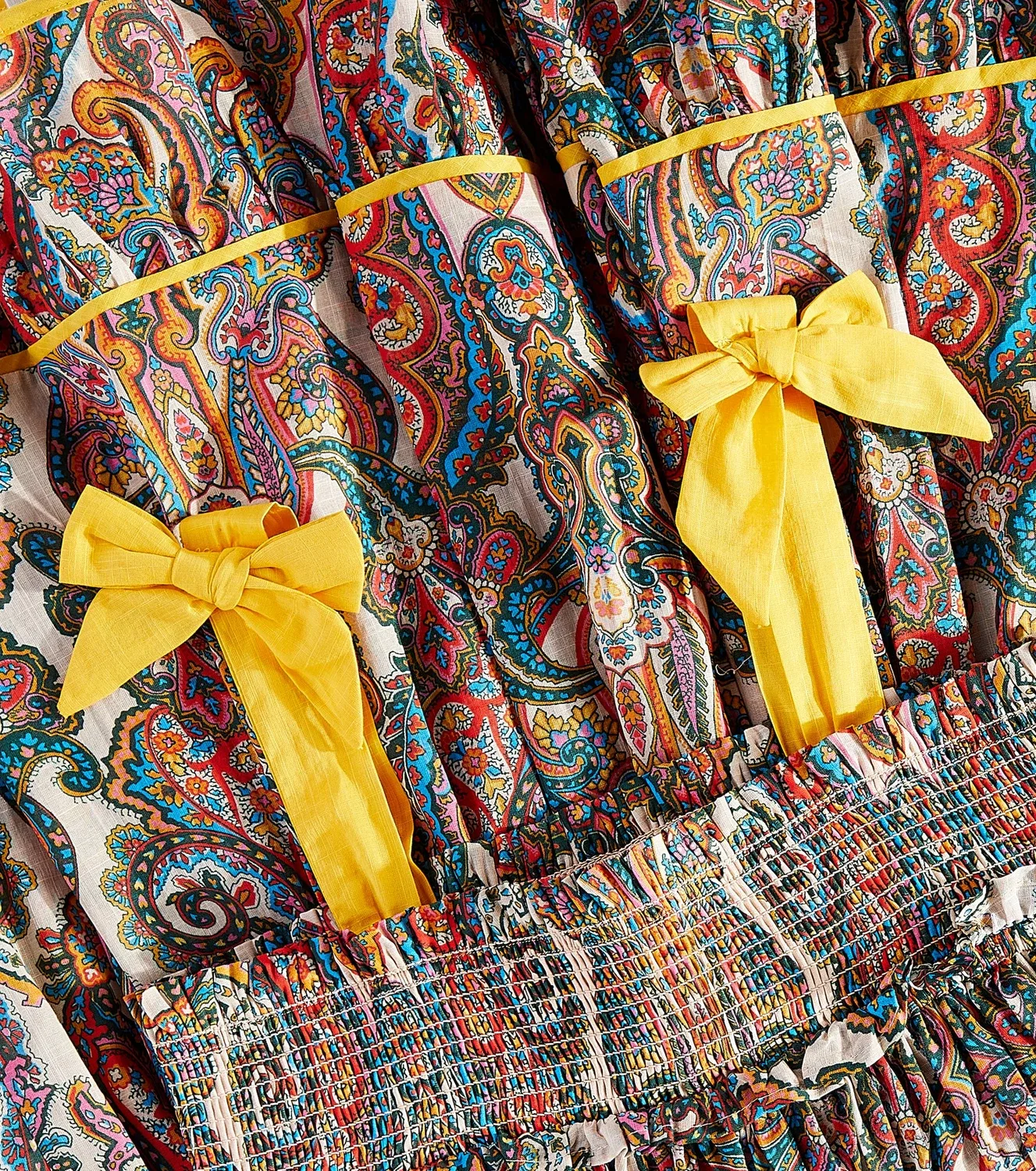 Платье хлопковое с узором пейсли Ottie Zimmermann Kids, Multi Paisley — фото 3