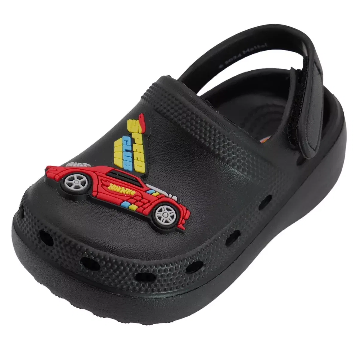 Детские сабо для мальчиков с регулируемым ремешком Hot Wheels, Black With Red Car