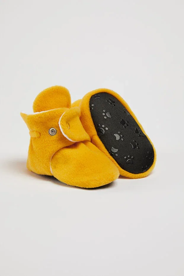 Детские домашние тапочки для новорожденных с органическим хлопком Babyzilla, Yellow — фото 2