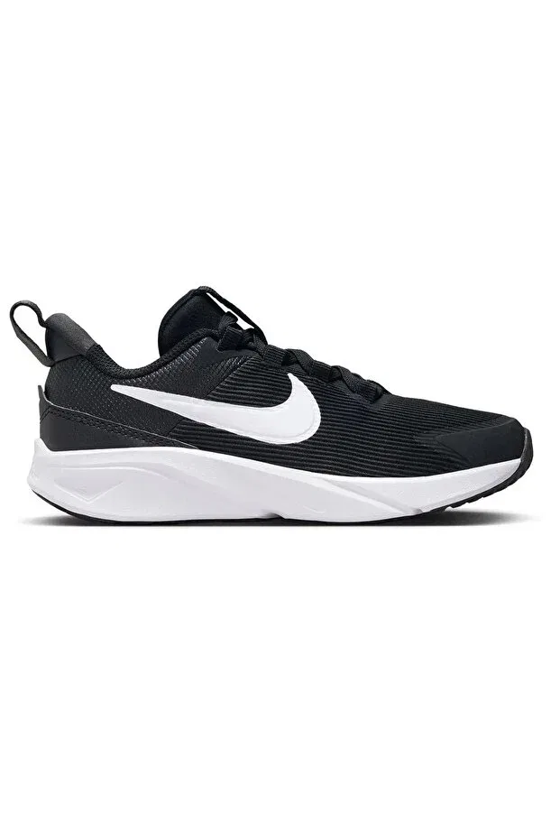 Детские беговые кроссовки для девочек с эластичной шнуровкой Star Runner 4 NN (PS) Nike, Black And White