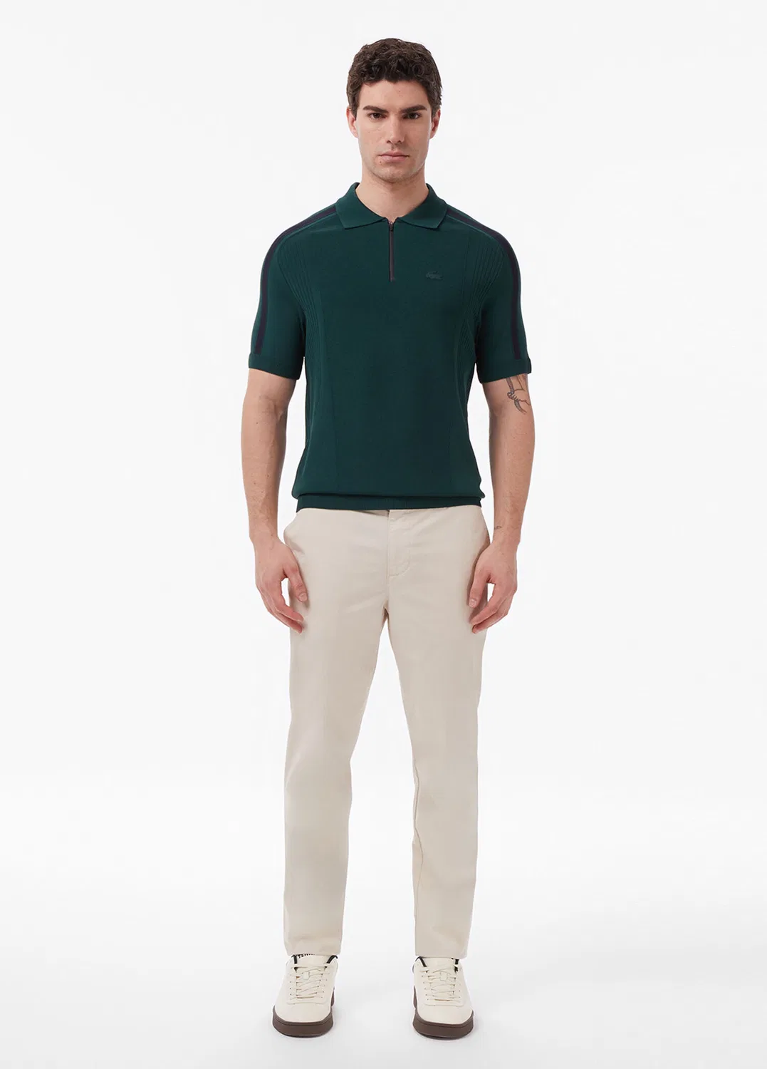 Трикотажный джемпер поло Lacoste Classic Fit, green — фото 4