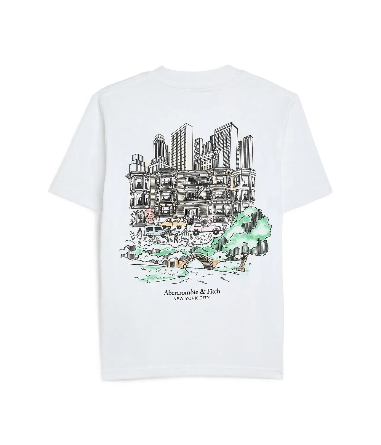 Футболка NYC Sketch (для маленьких и больших детей) Abercrombie Kids, Bright White — фото 2