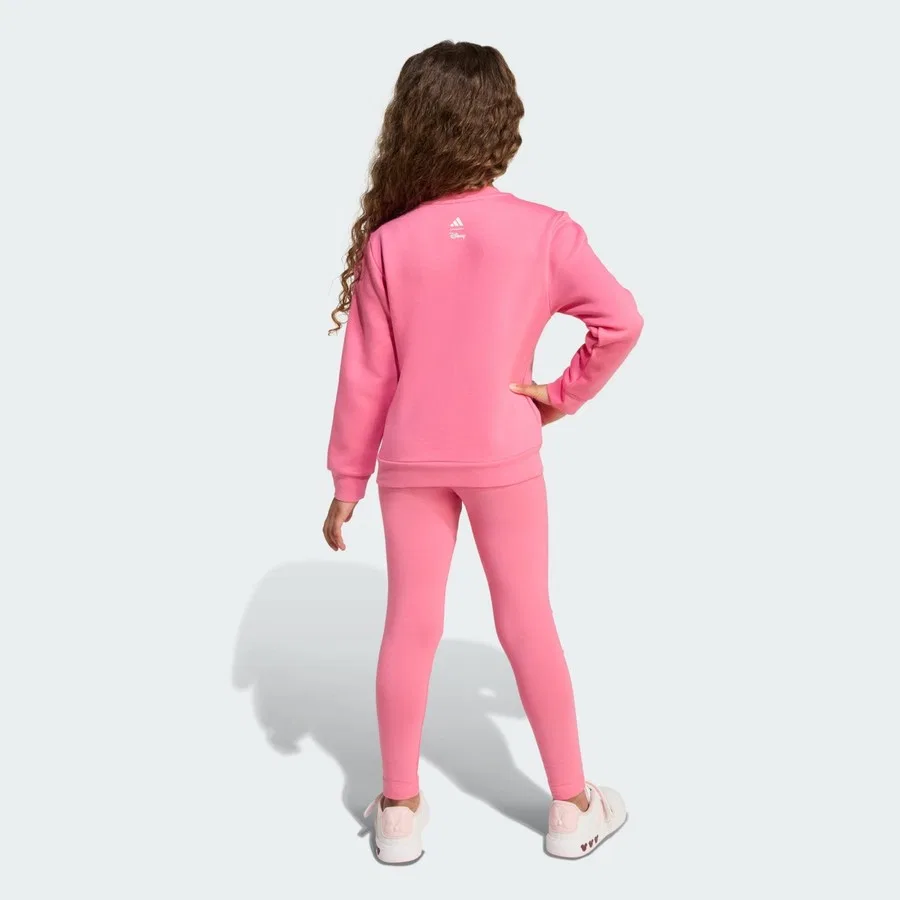 Детский спортивный костюм с принтом Minnie Mouse adidas, Розово-белый — фото 2