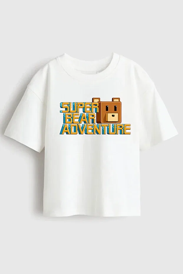 Детская футболка с принтом Super Bear Adventure Canlook, White
