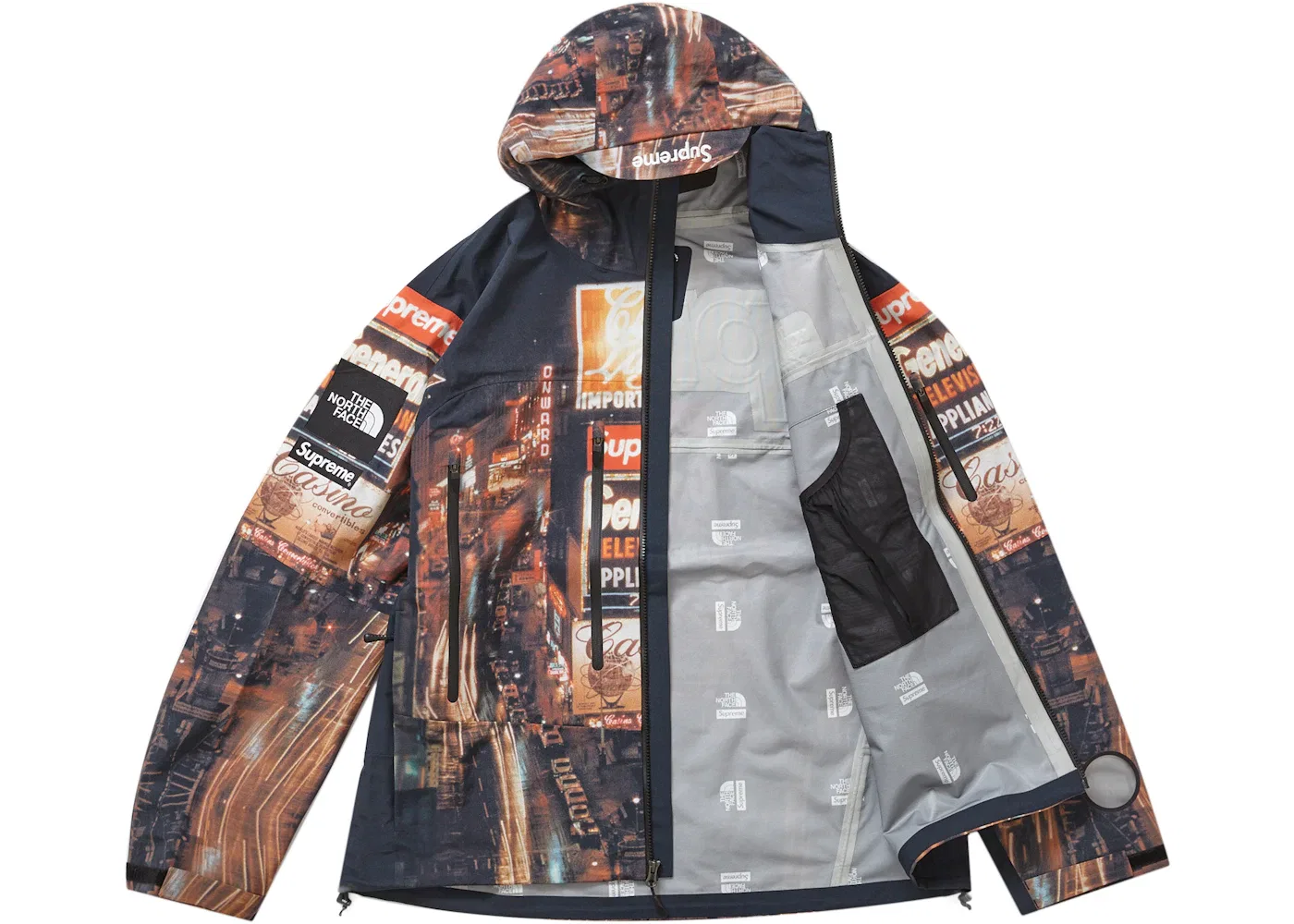 Мужская куртка из переработанного нейлона Supreme The North Face Taped Seam Shell Jacket Times Square, Times Square — фото 2